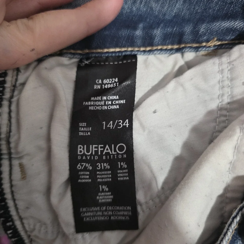 Buffalo David Bitton Denim Bermuda Shorts Women's 14/34 Blue Stretch Knee Length